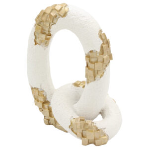 Διακοσμητικό Polyresin 12Χ7Χ15 εκ. Κρίκοι Λευκό Χρυσό