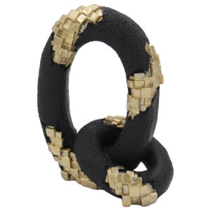 Διακοσμητικό Polyresin 12Χ7Χ15 εκ. Κρίκοι Μαύρο Χρυσό