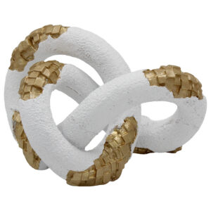 Διακοσμητικό Polyresin 17Χ11Χ10 εκ. Αλυσίδα Λευκό Χρυσό