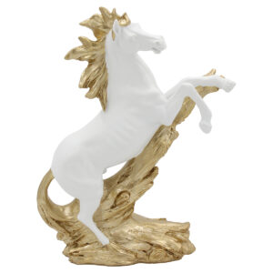 Διακοσμητικό Polyresin 23,5Χ8Χ30 εκ. Άλογο Λευκό Χρυσό