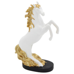 Διακοσμητικό Polyresin 12Χ5,5Χ19 εκ. Άλογο Λευκό Χρυσό