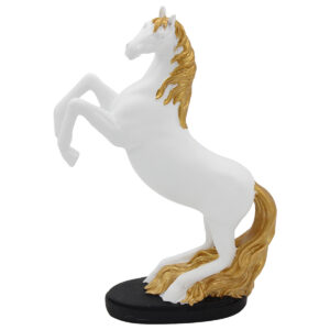 Διακοσμητικό Polyresin 19Χ6,5Χ27 εκ. Άλογο Λευκό Χρυσό