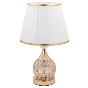 Πορτατίφ – Λάμπα μεταλλική Ε27 Φ25Χ39 εκ. Χρυσή με φωτιζόμενη βάση LED και καπέλο