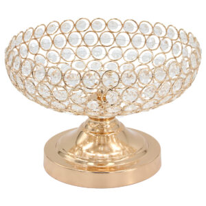 Κουπ κολωνάτο μεταλλικό Φ25Χ18 εκ. Χρυσό με κρύσταλλα