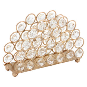 Χαρτοπετσετοθήκη μεταλλική 14Χ4,5Χ10 εκ. Χρυσή με κρύσταλλα