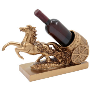 Διακοσμητικό Polyresin με θήκη για μπουκάλι 39Χ12Χ23 εκ. Άλογο Μπρονζέ