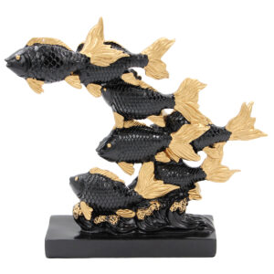 Διακοσμητικό Polyresin 27Χ6,5Χ24 εκ. Ψάρια Μαύρο Χρυσό