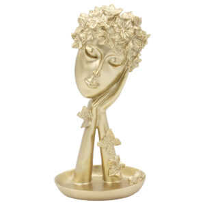 Διακοσμητικό Polyresin 14Χ9,5Χ28 εκ. Πρόσωπο Χρυσό