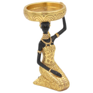 Διακοσμητικό Polyresin 11Χ9,5Χ18 εκ. Ethinc Μαύρο Χρυσό