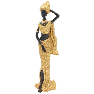 Διακοσμητικό Polyresin 7Χ7Χ29,5 εκ. Ethinc Μαύρο Χρυσό