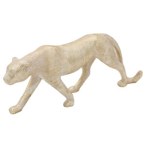 Διακοσμητικό Polyresin 33Χ7,5Χ13 εκ. Τίγρης Λευκό Χρυσό