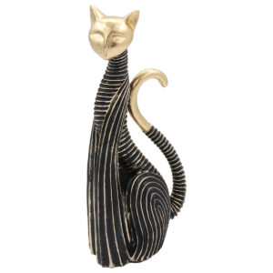 Διακοσμητικό Polyresin 12Χ7Χ30 εκ. Γάτα Μαύρο Χρυσό
