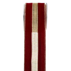 ΚΟΡΔ.VELVET GLITTER NET 6,7cmX4,5m ΜΠΟΡΝΤΟ-ΧΡΥΣΟ
