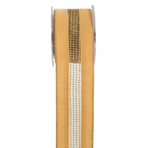 ΚΟΡΔ.VELVET GLITTER NET 6,7cmX4,5m ΜΠΕΖ-ΧΡΥΣΟ