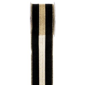 ΚΟΡΔ.VELVET GLITTER NET 6,7cmX4,5m ΜΑΥΡΟ-ΧΡΥΣΟ