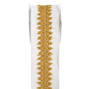 ΚΟΡΔ.HALIMA VELVET 10cm x 4.5m ΛΕΥΚΟ