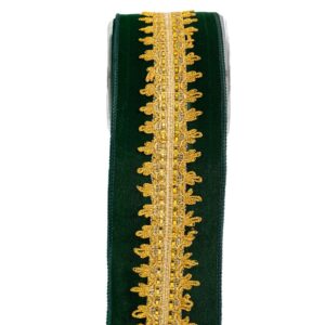 ΚΟΡΔ.HALIMA VELVET 10cm x 4.5m  ΠΡΑΣΙΝΟ
