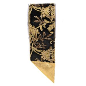ΚΟΡΔ.LUXURY ROSE 10cm x 4.5m ΜΑΥΡΟ ΧΡΥΣΟ