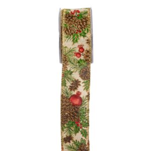 ΚΟΡΔ.POMEGRANATES ON PINE NUTS 4,3cmX9m MULTICOLOR