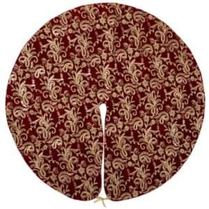 ΠΟΔΙΑ ΔΕΝΤΡΟΥ EMBROIDERY BURGUNDY BAGGING LONETA FOIL 120cmΜΠΟΡΝΤΟ-ΧΡΥΣΟ