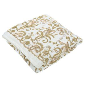 ΥΦΑΣΜΑ EMBROIDERY ΒΕΛΟΥΔΟ  150cmX3m ΜΕ ΤΕΛΕΙΩΜΑ ΕΚΡΟΥ-ΧΡΥΣΟ