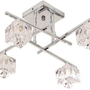 Φωτιστικό οροφής 4 Χ G9 45Χ45Χ23 εκ. Χρώμιο με γυαλιά