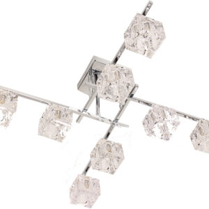 Φωτιστικό οροφής 8 Χ G9 67Χ67Χ23 εκ. Χρώμιο με γυαλιά