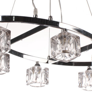 Φωτιστικό κρεμαστό 6 Χ G9 61Χ38 εκ. Χρώμιο με γυαλιά