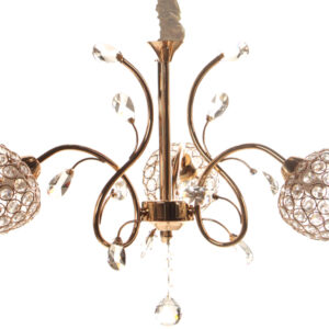 Φωτιστικό κρεμαστό 3 Χ Ε14 Φ64Χ40 εκ. χρ. Χρυσό με κρύσταλλα