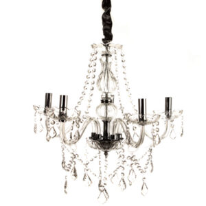 Φωτιστικό πολυέλαιος γυάλινος 5 Χ E14 Φ58Χ55 εκ. με κρύσταλλα