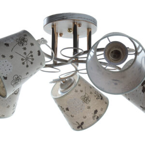 Φωτιστικό οροφής 5 Χ Ε27 Φ52Χ25 εκ. λευκό πατίνα με καπέλα
