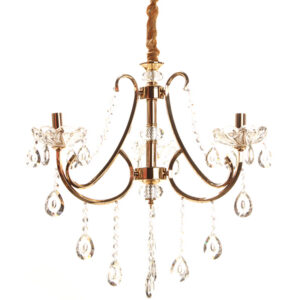 Φωτιστικό κρεμαστό 3 Χ Ε14 Φ60Χ55 εκ. χρυσό με κρύσταλλα