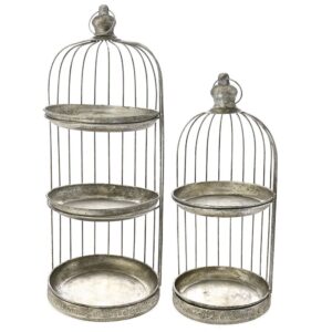 ΑΣΗΜΙ ΑΝΤΙΚΕ ΜΕΤΑΛΛΙΚΟ ΚΛΟΥΒΙ ΣΤΑΝΤ ΣΕΤ 2 26x26x65 21x21x47EK