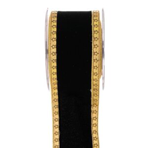 ΚΟΡΔ.FLAT VELVET LONETA  FOIL 6,7cmX4,5m ΜΑΥΡΟ-ΧΡΥΣΟ