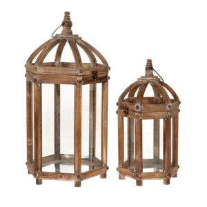 ΣΕΤ 2 ΚΑΦΕ ΞΥΛΙΝΟ ΕΞΑΓΩΝΟ ΦΑΝΑΡΙ 30Χ27Χ59 22Χ20Χ43ΕΚ