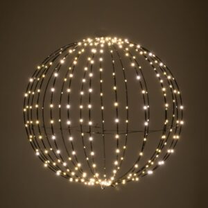 ΜΑΥΡΗ ΜΕΤΑΛΛΙΚΗ ΜΠΑΛΑ Φ50ΕΚ ΜΕ 320 LED ΛΑΜΠΑΚΙΑ ΘΕΡΜΟ ΛΕΥΚΟ