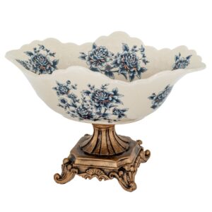 ΛΕΥΚΟ ΔΙΑΚΟΣΜΗΤΙΚΟ ΦΛΟΡΑΛ ΠΟΛΥΡΕΖΙΝ ΜΠΩΛ ΣΕ ΧΡΥΣΗ ΒΑΣΗ 32X22X20EK