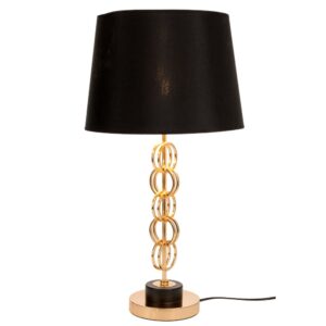 ΕΠΙΤΡΑΠΕΖΙΟ ΧΡΥΣΟ ΜΕΤΑΛΛΙΚΟ ΛΑΜΠΑΤΕΡ Φ33Χ62ΕΚ ΜΕ ΜΑΥΡΟ ΚΑΠΕΛΟ ΚΑΙ ΚΥΚΛΟΥΣ ΣΤΗ ΒΑΣΗ