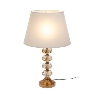 ΕΠΙΤΡΑΠΕΖΙΟ ΧΡΥΣΟ ΜΕΤΑΛΛΙΚΟ ΛΑΜΠΑΤΕΡ Φ40Χ64ΕΚ ΜΕ ΛΕΥΚΟ ΚΑΠΕΛΟ