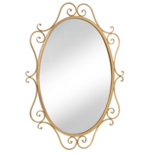 ΧΡΥΣΟΣ ΜΕΤΑΛΛΙΚΟΣ ΟΒΑΛ ΚΑΘΡΕΦΤΗΣ ΤΟΙΧΟΥ ΜΕ ΣΧΕΔΙΑ 60Χ2Χ84ΕΚ