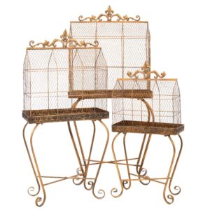 ΣΕΤ 3 ΧΡΥΣΟ ΜΕΤΑΛΛΙΚΟ ΚΛΟΥΒΙ ΜΕ ΠΟΔΙΑ 57Χ31Χ125 47Χ26Χ103 41Χ21Χ88ΕΚ