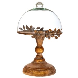 ΧΡΥΣΗ ΑΝΤΙΚΕ ΜΕΤΑΛΛΙΚΗ ΒΑΣΗ ΜΕ ΓΥΑΛΙΝΗ ΚΑΜΠΑΝΑ 20,5Χ20,5Χ32ΕΚ