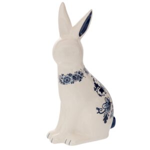 ΛΕΥΚΟΣ ΚΑΘΙΣΤΟΣ ΔΙΑΚΟΣΜΗΤΙΚΟΣ ΛΑΓΟΣ ΜΕ ΜΠΛΕ ΛΟΥΛΟΥΔΙΑ 13.5Χ10Χ24ΕΚ.