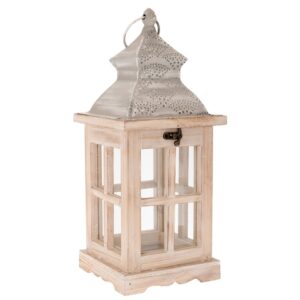 ΚΑΦΕ ΞΥΛΙΝΟ ΦΑΝΑΡΙ ΜΕ ΓΚΡΙ ΜΕΤΑΛΛΙΚΗ ΟΡΟΦΗ 15Χ15Χ36ΕΚ