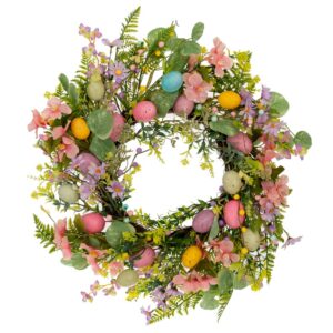 ΣΤΕΦΑΝΙ ΜΕ ΡΟΖ ΛΟΥΛΟΥΔΙΑ ΚΑΙ ΧΡΩΜΑΤΙΣΤΑ ΑΥΓΑ Φ55ΕΚ Χ9ΕΚ