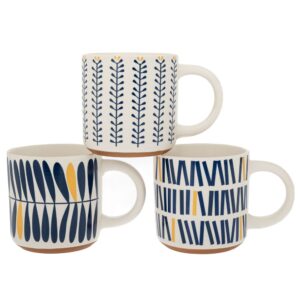 ΛΕΥΚΗ ΚΕΡΑΜΙΚΗ ΚΟΥΠΑ ΜΕ ΜΠΛΕ ΣΧΕΔΙΑ 420ML 4 ΣΧΕΔΙΑ