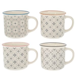 ΛΕΥΚΗ ΚΕΡΑΜΙΚΗ ΚΟΥΠΑ ΜΕ ΓΕΩΜΕΤΡΙΚΑ ΣΧΕΔΙΑ 400ML 4 ΣΧΕΔΙΑ