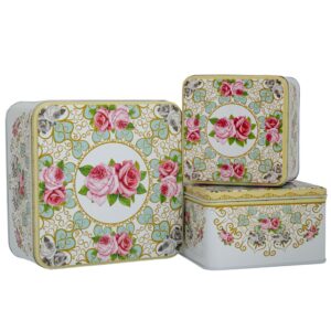 ΣΕΤ 3 ΜΕΤΑΛΛΙΚΑ ΤΕΤΡΑΓΩΝΑ ΚΟΥΤΙ ΜΕ ΛΟΥΛΟΥΔΙΑ 17Χ17Χ9 14Χ14Χ8 12Χ12Χ7ΕΚ