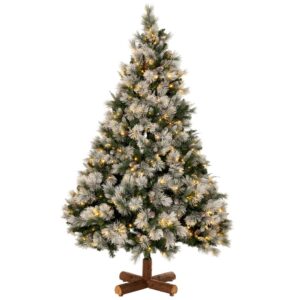 ΔΕΝΔΡΟ PRE-LIT SNOWY MONTCLAIR SPRUCE 180EK ΜΕ 200 LED ΘΕΡΜΟ ΛΕΥΚΟ AND ΠΟΛΥΧΡΩΜΑ