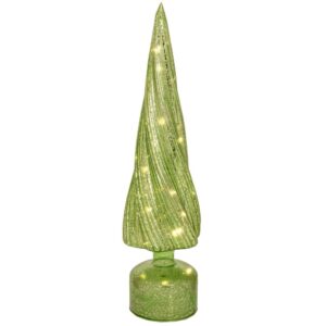 ΠΡΑΣΙΝΟ ΓΥΑΛΙΝΟ ΔΕΝΤΡΟ ΜΕ LED ΦΩΣ 10Χ10Χ39,5ΕΚ ΜΠΑΤΑΡΙΑΣ ΠΕΡΙΣΤΡΕΦΟΜΕΝΟ
